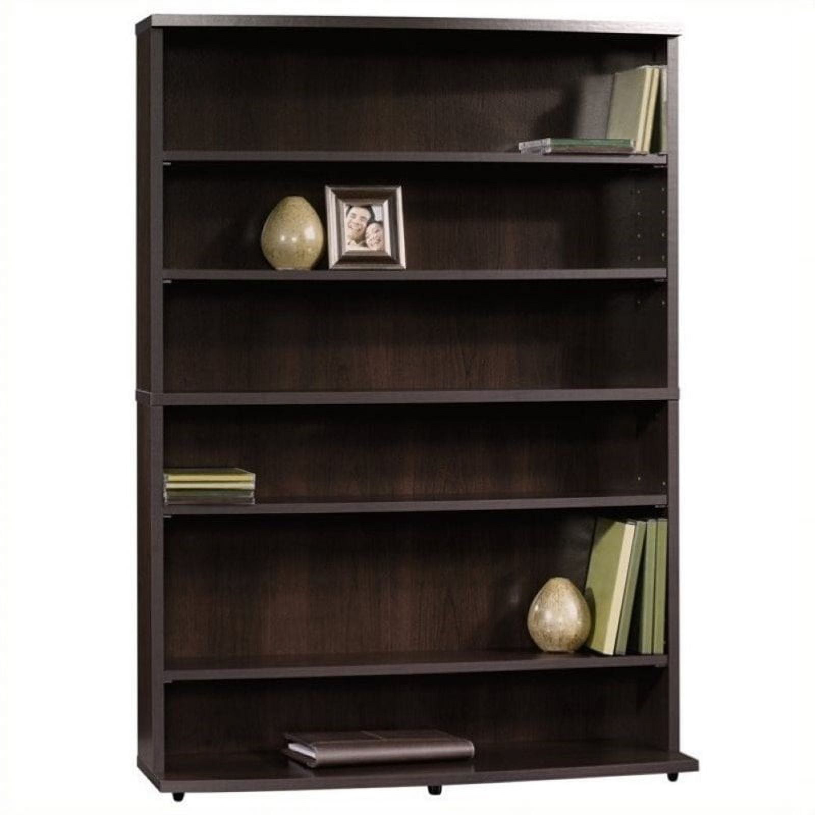 Pemberly Row 6 Shelf Multimedia Bookcase in Cinnamon Cherry