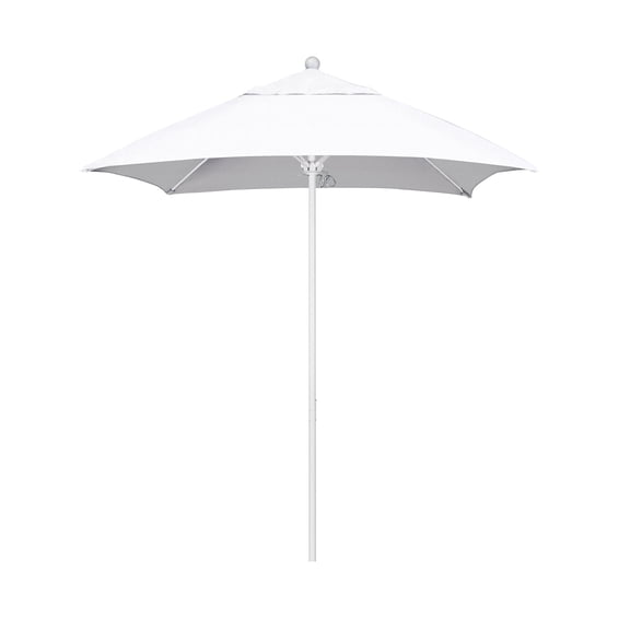 Pemberly Row 6' White Market Umbrella in Sun-brella 1A Natural
