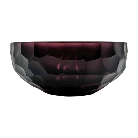 Pemberly Row 6" Wide Decorative Handmade Glass Purple Patterned Vase