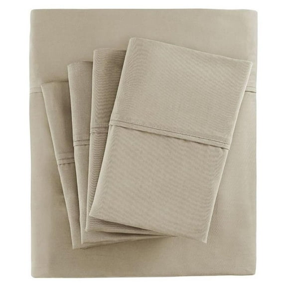Pemberly Row 6-piece Cotton and Polyester Fabric Sheet Set in Brown