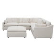thumbnail image 1 of Pemberly Row 6-piece Fabric Upholstered Modular Sectional Off White, 1 of 13