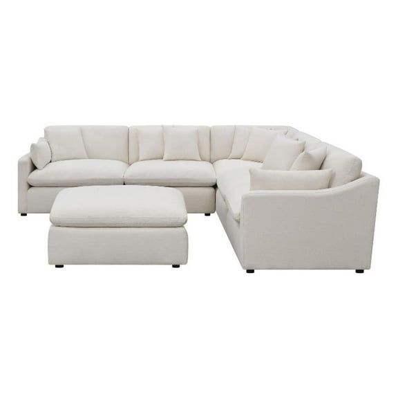 Pemberly Row 6-piece Fabric Upholstered Modular Sectional Off White