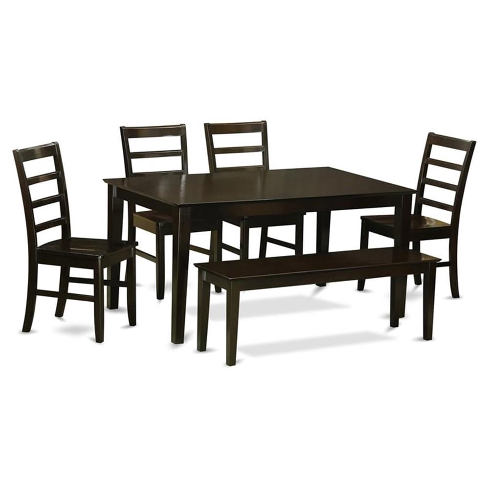 Pemberly Row 6-piece Wood Dining Set in Cappuccino - Walmart.com