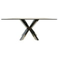 thumbnail image 1 of Pemberly Row 60'' Clear Square Glass Dining Table Stainless Steel Base, 1 of 4