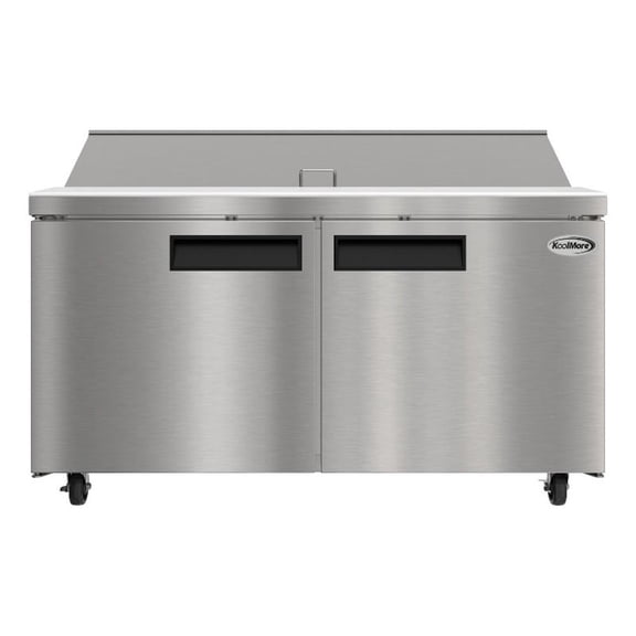 Pemberly Row 60" Commercial 2-Door Refrigerated Salad & Sandwich Prep Table