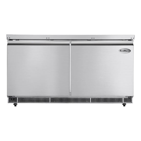 Pemberly Row 60" Commercial Refrigerated Prep Station Cold Table Refrigerator