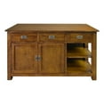 thumbnail image 1 of Pemberly Row 60" Mission 3 Drawer Oak Kitchen Island - Walnut, 1 of 3