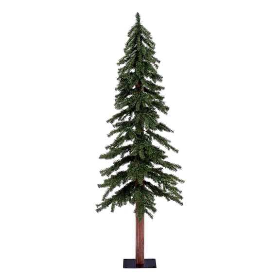 Pemberly Row 60" Plastic Natural Alpine Artificial Christmas Tree in Green