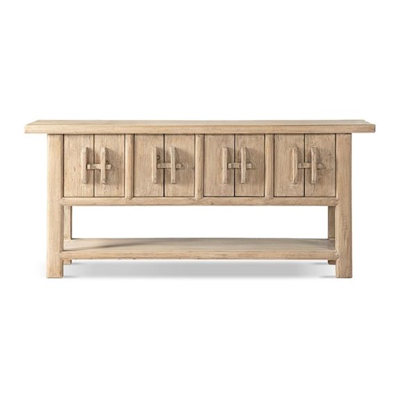 Pemberly Row 60" Reclaimed Pine Sideboard with Lower Shelf in Natural Brown