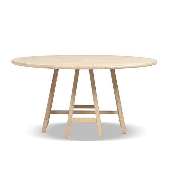 Pemberly Row 60" Round Dining Table in Light Natural Cerused Reclaimed Pine