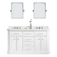 thumbnail image 1 of Pemberly Row 60" Wood Double Bathroom Vanity in White/Nickel, 1 of 7