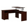 thumbnail image 1 of Pemberly Row 60W 3 Position L Shaped Sit to Stand Desk in Harvest Cherry, 1 of 6