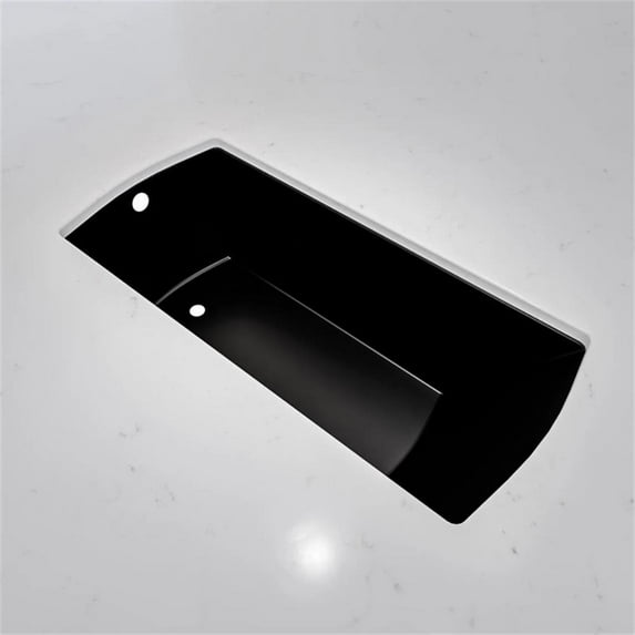 Pemberly Row 60X32 Contemporary Rectangular Acrylic Undermount Bath Tub in Black