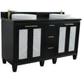 thumbnail image 1 of Pemberly Row 61" Double Round Sink Solid Wood Vanity in Blue/Black Galaxy, 1 of 13