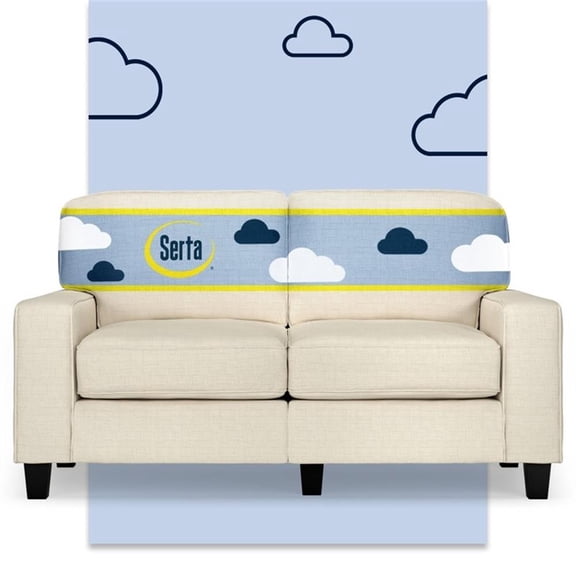 Pemberly Row 61" Track Arm Sofa Loveseat with Removable Covers Buttercream