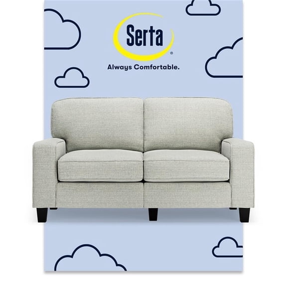 Pemberly Row 61" Track Arm Sofa Loveseat with Removable Covers Pebble Gray