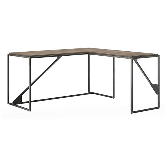 Pemberly Row 62" L Shaped Industrial Writing Desk with 37" Return