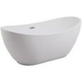 thumbnail image 1 of Pemberly Row 62" Oval Plastic Soaking Bathtub in Glossy White, 1 of 14