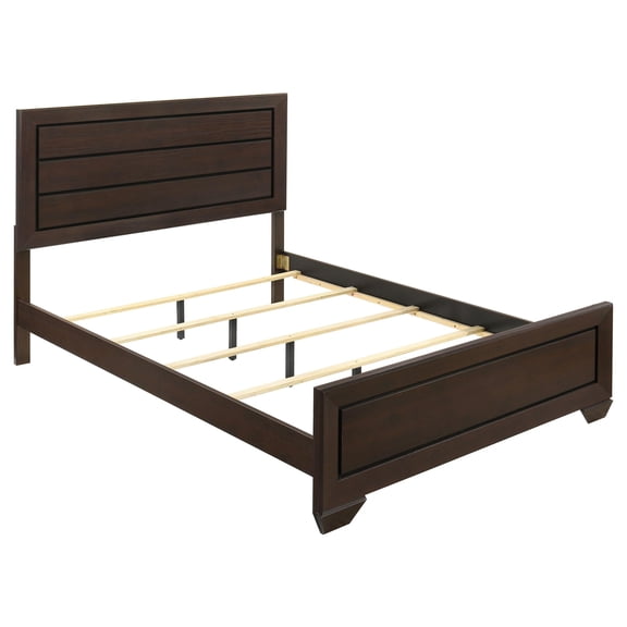 Pemberly Row 63" x 84.75" Wood Queen Panel Bed in Dark Cocoa