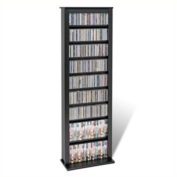 Pemberly Row 64" Slim Barrister CD DVD Media Storage Tower in Black