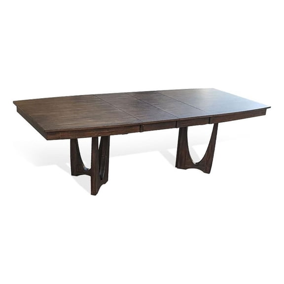 Pemberly Row 66-96" Expandable Dining Table with Sculpted Legs in Brown Mahogany