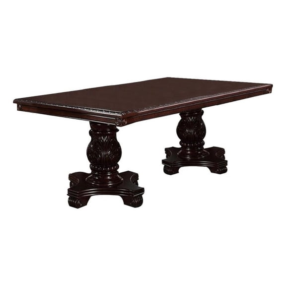 Pemberly Row 66" Extendable Dining Table with Twin Pedestal Base in Cherry Oak