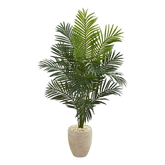Pemberly Row 66" Paradise Artificial Palm Tree in Sand Colored Planter
