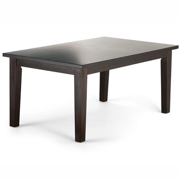 Pemberly Row 66" x 40" Solid Rubberwood Dining Table in Java Brown Finish