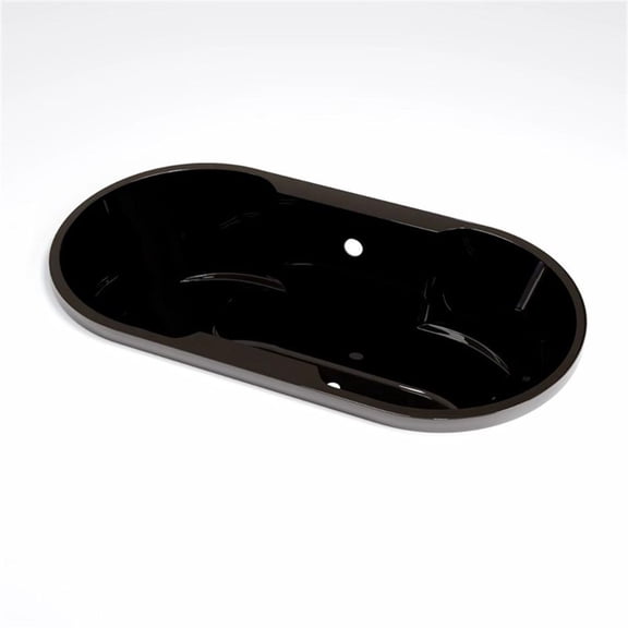 Pemberly Row 66X36 Contemporary Oval Acrylic Contoured Drop-In Bath tub in Black