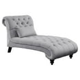 thumbnail image 1 of Pemberly Row 68" Traditional Velvet Chaise with Nailhead in Light Gray, 1 of 7