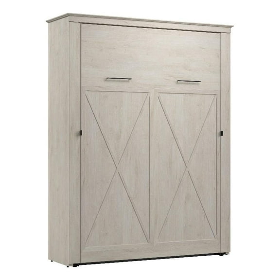 Pemberly Row 69W Queen Murphy Bed - Engineered Wood in White