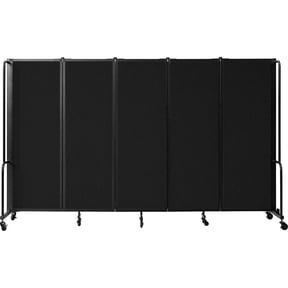 Pemberly Row 6ft Modern Metal Room Divider with 5 Sections in Black