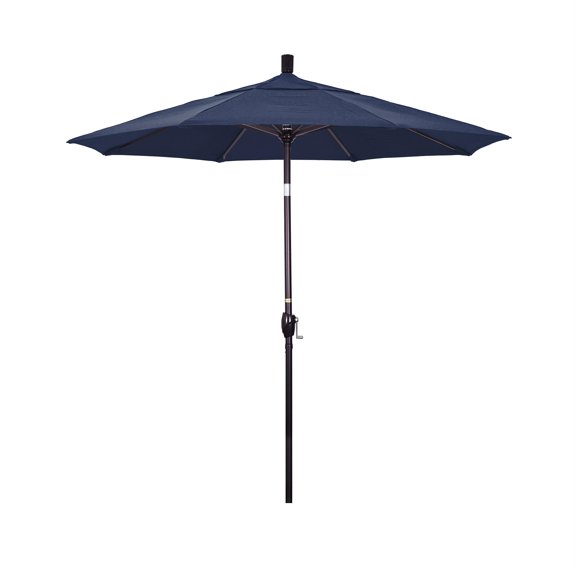 Pemberly Row 7.5' Bronze Patio Umbrella in Olefin Navy Blue