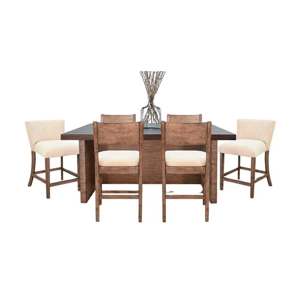 Pemberly Row 7-Piece Counter Height Wood Dining Set with Two-Tone Finish