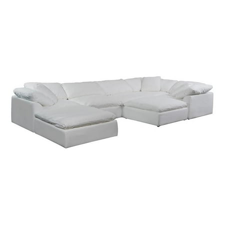 Pemberly Row 7-Piece Fabric Slipcovered Modular Sectional in White
