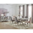 thumbnail image 1 of Pemberly Row 7-Piece Modern Metal Rectangular Dining Set in Chrome, 1 of 8