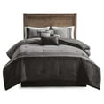thumbnail image 1 of Pemberly Row 7-Piece Polyester Microsuede Comforter Set in Gray, 1 of 15