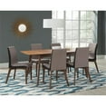 thumbnail image 1 of Pemberly Row 7-Piece Rectangular Modern Wood Dining Set in Walnut and Gray, 1 of 7