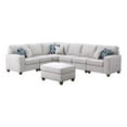 thumbnail image 1 of Pemberly Row 7-Piece Upholstered Fabric Sectional with Ottoman in Light Gray, 1 of 9