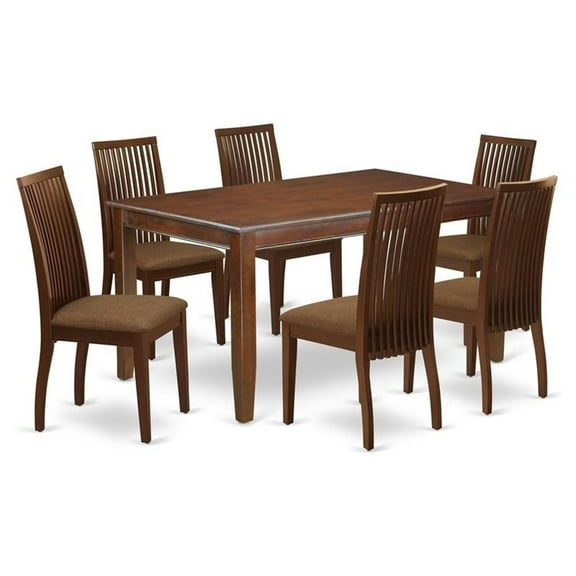 Pemberly Row 7-piece Wood Dinette Table and Chair Set in Mahogany