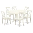 thumbnail image 1 of Pemberly Row 7-piece Wood Dining Set with Leather Chairs in White, 1 of 6