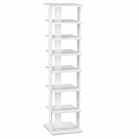 Pemberly Row 7-Tier Contemporary Wood Shoes Rack in White