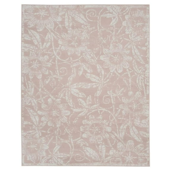 Pemberly Row 7' x 10' Pink Fabric Farmhouse Area Rug (7' x 10')