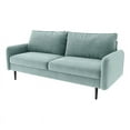 thumbnail image 1 of Pemberly Row 70" Modern Round Arm Velvet Sofa in Aqua Turquoise, 1 of 5