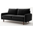 thumbnail image 1 of Pemberly Row 70" Round Arm Upholstered Modern Velvet Sofa in Black, 1 of 15