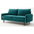thumbnail image 1 of Pemberly Row 70" Round Arm Upholstered Modern Velvet Sofa in Blue, 1 of 15
