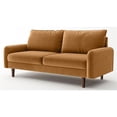thumbnail image 1 of Pemberly Row 70" Round Arm Upholstered Velvet Sofa in Ginger Brown, 1 of 15