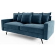 thumbnail image 1 of Pemberly Row 70" Square Arm Modern Velvet & Metal Sofa in Prussian Blue, 1 of 6