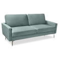thumbnail image 1 of Pemberly Row 70" Square Arm Modern Velvet Sofa in Aqua Turquoise, 1 of 3
