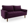 thumbnail image 1 of Pemberly Row 70" Square Arm Upholstered Velvet Sofa in Purple, 1 of 11